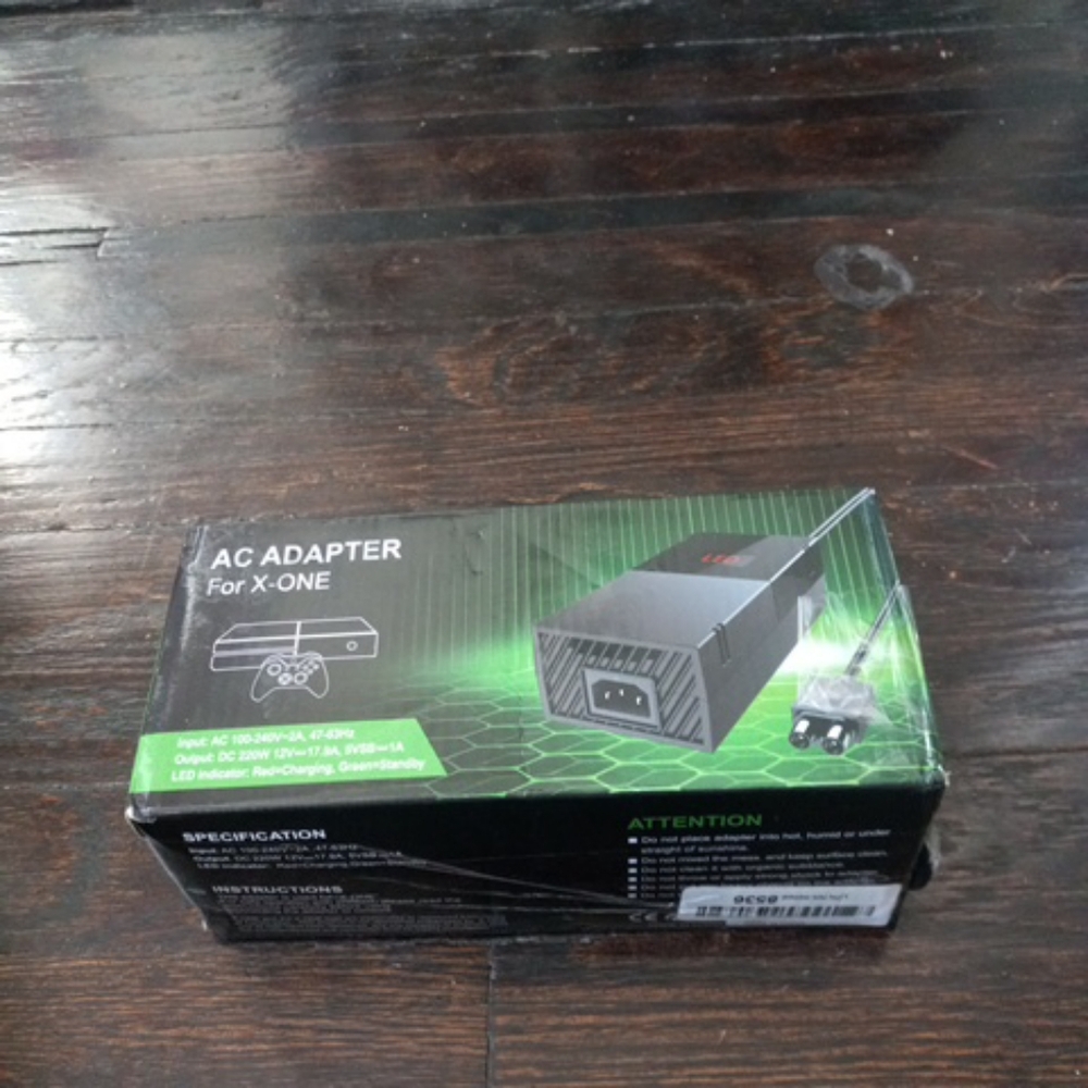 Ac Adapter For Xbox One Led Indicator: Red= Charging, Green = Standby Open Box